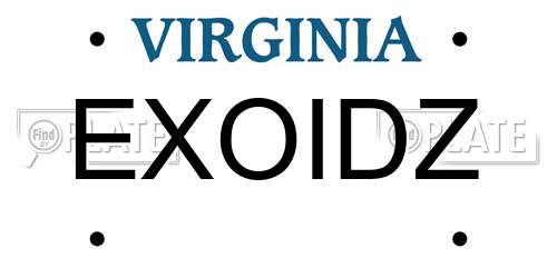 EXOIDZ Virginia License Plate