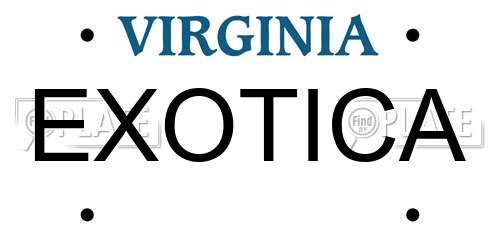 EXOTICA Virginia License Plate