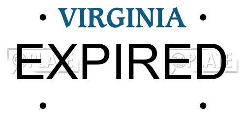 EXPIRED Virginia License Plate