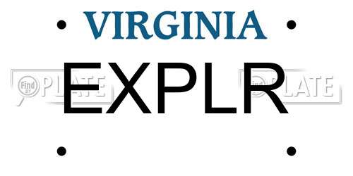 EXPLR Virginia License Plate