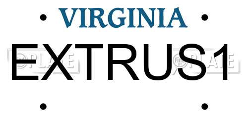 EXTRUS1 Virginia License Plate
