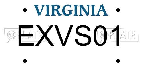 EXVS01 Virginia License Plate