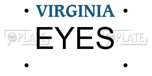 EYES Virginia License Plate