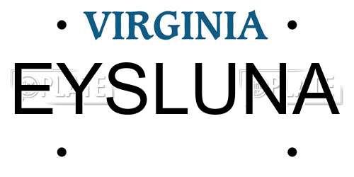 EYSLUNA Virginia License Plate