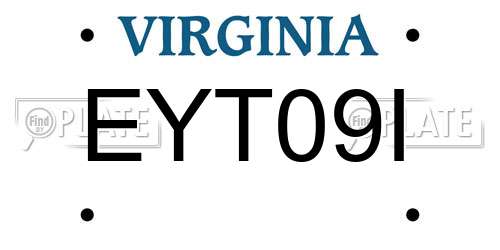 EYT09I Virginia License Plate