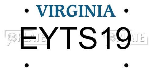 EYTS19 Virginia License Plate