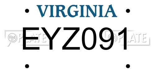 EYZ091 Virginia License Plate