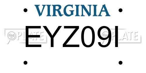 EYZ09I Virginia License Plate