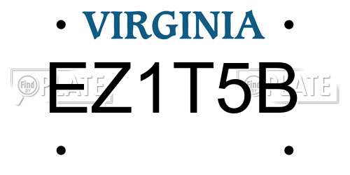 EZ1T5B Virginia License Plate
