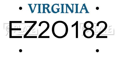 EZ2O182 Virginia License Plate