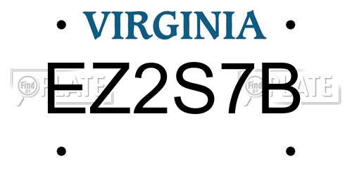 EZ2S7B Virginia License Plate