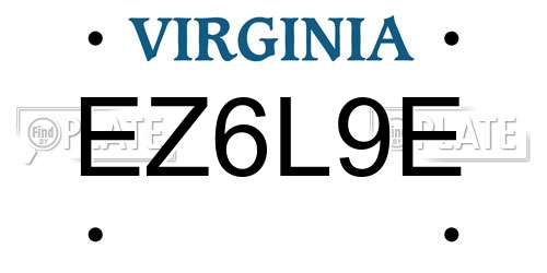 EZ6L9E Virginia License Plate