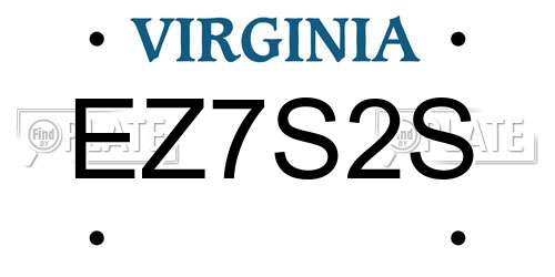 EZ7S2S Virginia License Plate