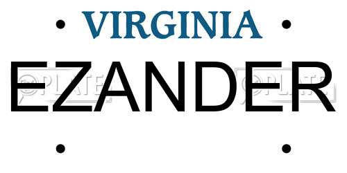 EZANDER Virginia License Plate