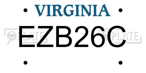 EZB26C Virginia License Plate