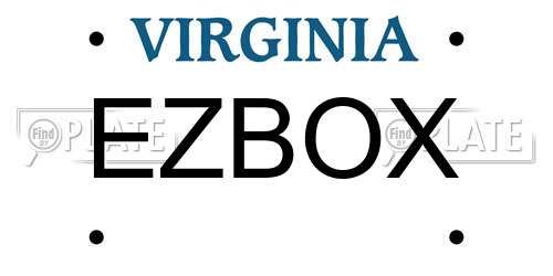 EZBOX Virginia License Plate