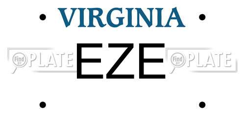 EZE Virginia License Plate