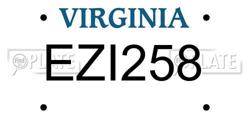 EZI258 Virginia License Plate