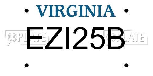 EZI25B Virginia License Plate