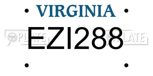 EZI288 Virginia License Plate