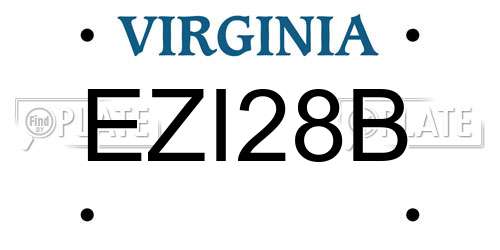 EZI28B Virginia License Plate