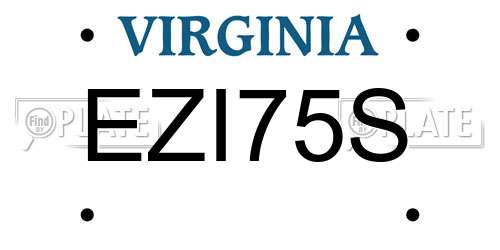 EZI75S Virginia License Plate