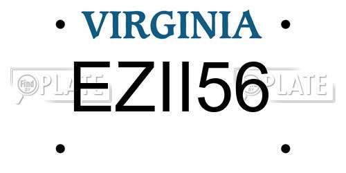 EZII56 Virginia License Plate