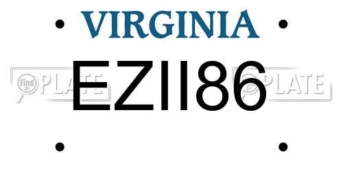 EZII86 Virginia License Plate