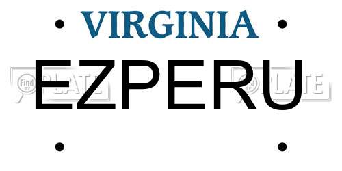EZPERU Virginia License Plate