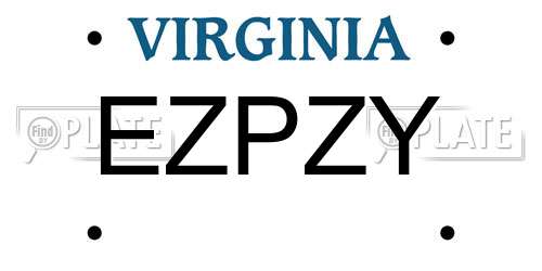 EZPZY Virginia License Plate