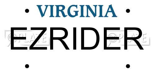 EZRIDER Virginia License Plate