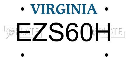 EZS60H Virginia License Plate