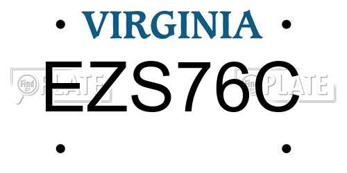 EZS76C Virginia License Plate