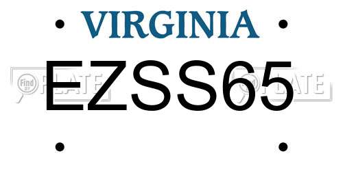 EZSS65 Virginia License Plate