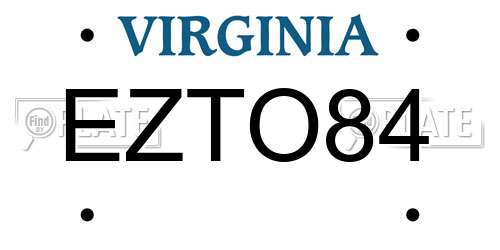 EZTO84 Virginia License Plate