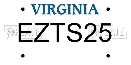 EZTS25 Virginia License Plate