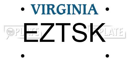 EZTSK Virginia License Plate