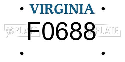 F0688 Virginia License Plate