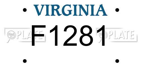 F1281 Virginia License Plate
