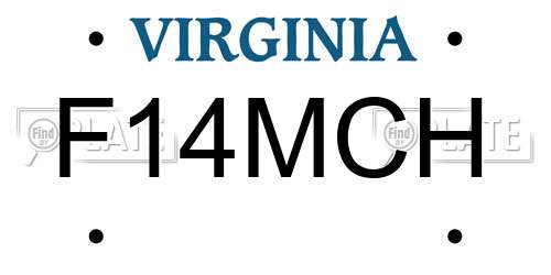 F14MCH Virginia License Plate