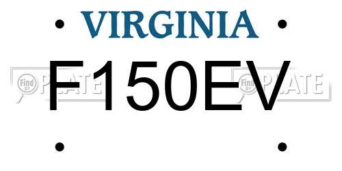 F150EV Virginia License Plate
