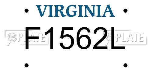 F1562L Virginia License Plate