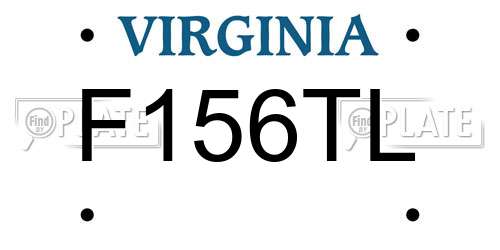 F156TL Virginia License Plate