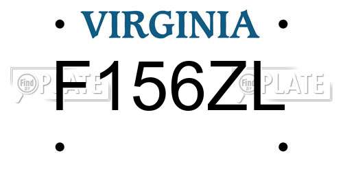 F156ZL Virginia License Plate