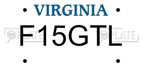 F15GTL Virginia License Plate