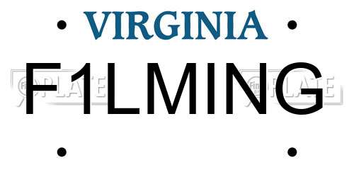 F1LMING Virginia License Plate