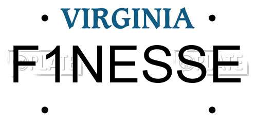 F1NESSE Virginia License Plate