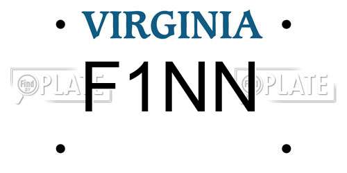 F1NN Virginia License Plate