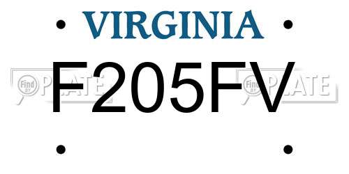 F205FV Virginia License Plate