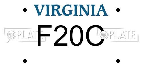 F20C Virginia License Plate